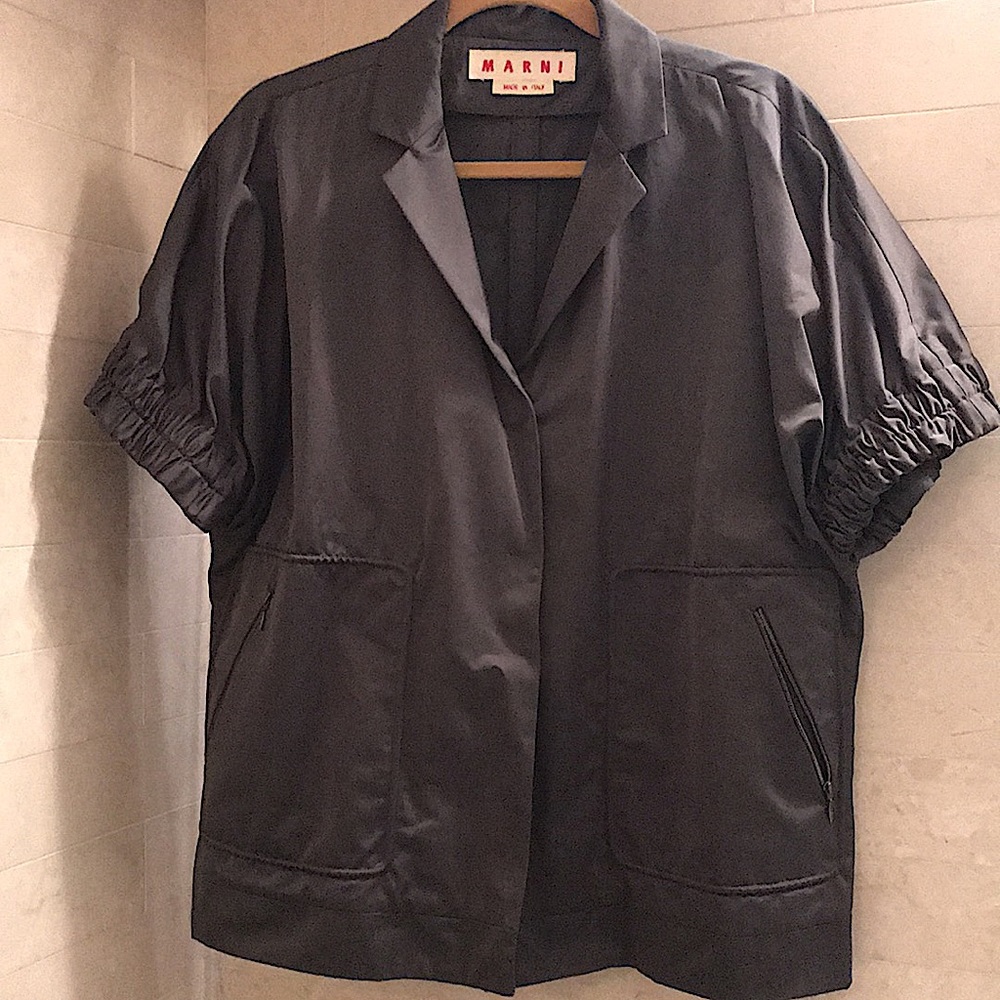 MARNI Satin Short Sleeve Jacket - EUC